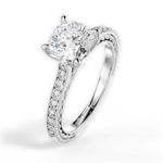 Gilda Cushion Cut Lab Grown Diamond Platinum Engagement Ring - View 2