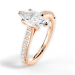 Frances Marquise Cut Lab Grown Diamond 18Kt Rose Gold Engagement Ring - View 3