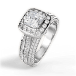 Madison Princess Cut Lab Grown Diamond 14Kt White Gold Engagement Ring - View 3