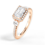 Kara Radiant Cut Lab Grown Diamond 18Kt Rose Gold Engagement Ring - View 3
