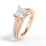 Jessica Princess Cut Lab Grown Diamond 18Kt Rose Gold Engagement Ring - View 2