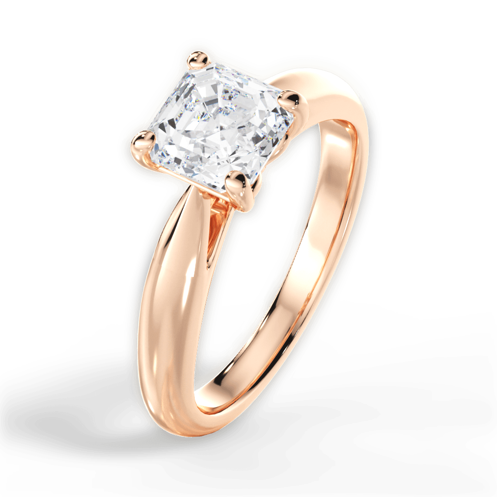 Colleen Asscher Cut Lab Grown Diamond 18Kt Rose Gold Engagement Ring - View 4