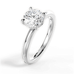 Brenda Round Cut Lab Grown Diamond 14Kt White Gold Engagement Ring - View 2