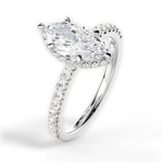 Isabella Marquise Cut Lab Grown Diamond Platinum Engagement Ring - View 3
