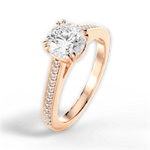 Denise Round Cut Lab Grown Diamond 18Kt Rose Gold Engagement Ring - View 2