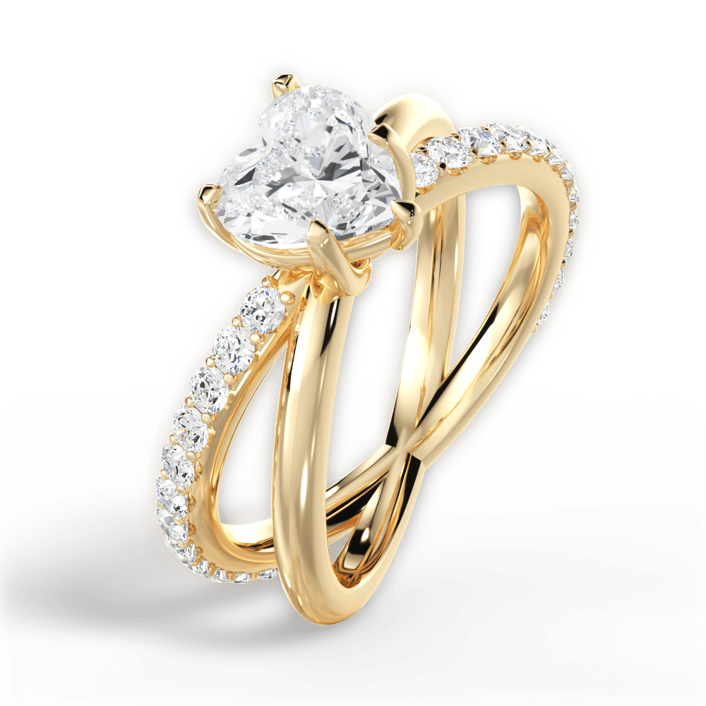 Jennifer Heart Cut Lab Grown Diamond 18Kt Yellow Gold Engagement Ring - View 4