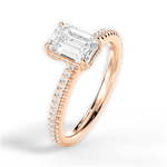 Helen Emerald Cut Lab Grown Diamond 18Kt Rose Gold Engagement Ring - View 2