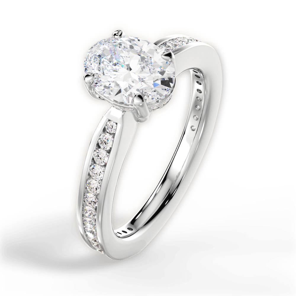 Katelyn Oval Cut Lab Grown Diamond 18Kt White Gold Engagement Ring - View 2