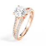 Kendra Round Cut Lab Grown Diamond 18Kt Rose Gold Engagement Ring - View 4