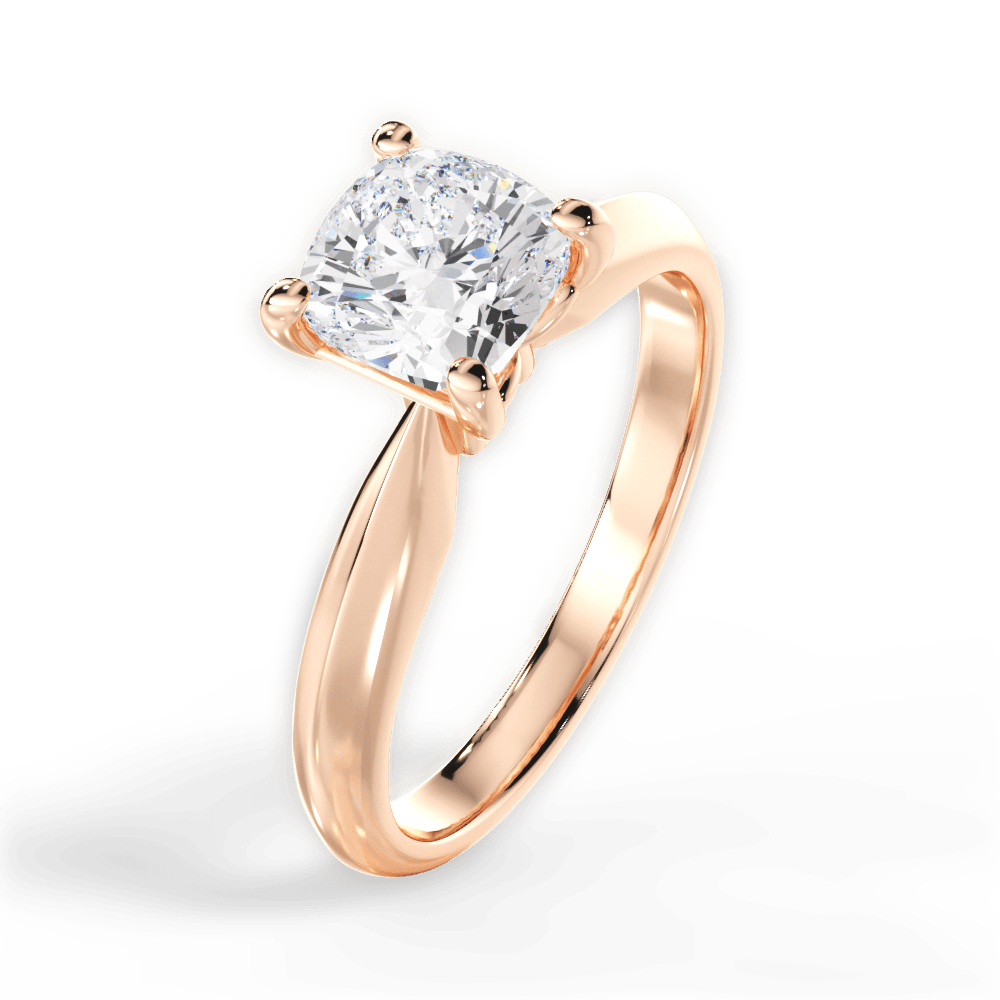 Beth Cushion Cut Lab Grown Diamond 18Kt Rose Gold Engagement Ring - View 3