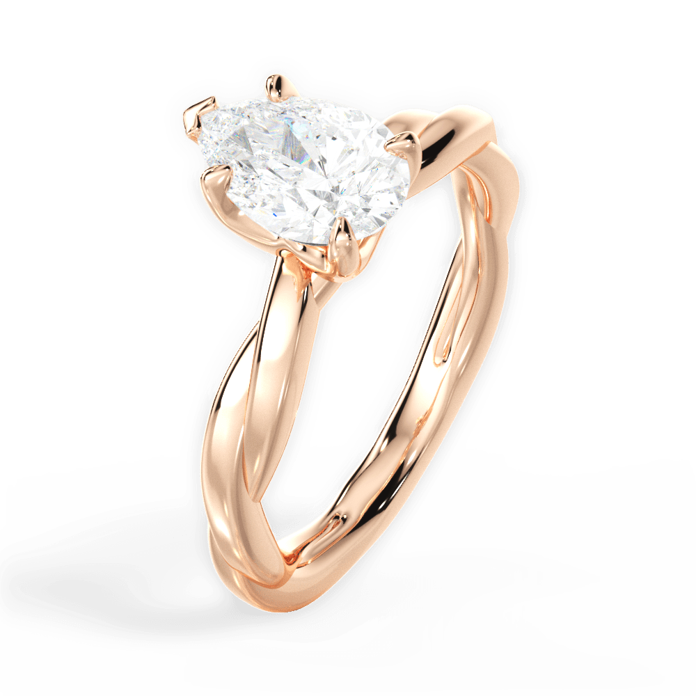 Bianca Pear Cut Lab Grown Diamond 18Kt Rose Gold Engagement Ring - View 4