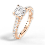 Lindsay Asscher Cut Lab Grown Diamond 18Kt Rose Gold Engagement Ring - View 2
