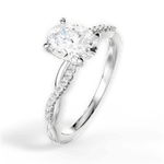 Charlotte Oval Cut Lab Grown Diamond 18Kt White Gold Engagement Ring - View 4