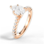 Dana Pear Cut Lab Grown Diamond 18Kt Rose Gold Engagement Ring - View 3