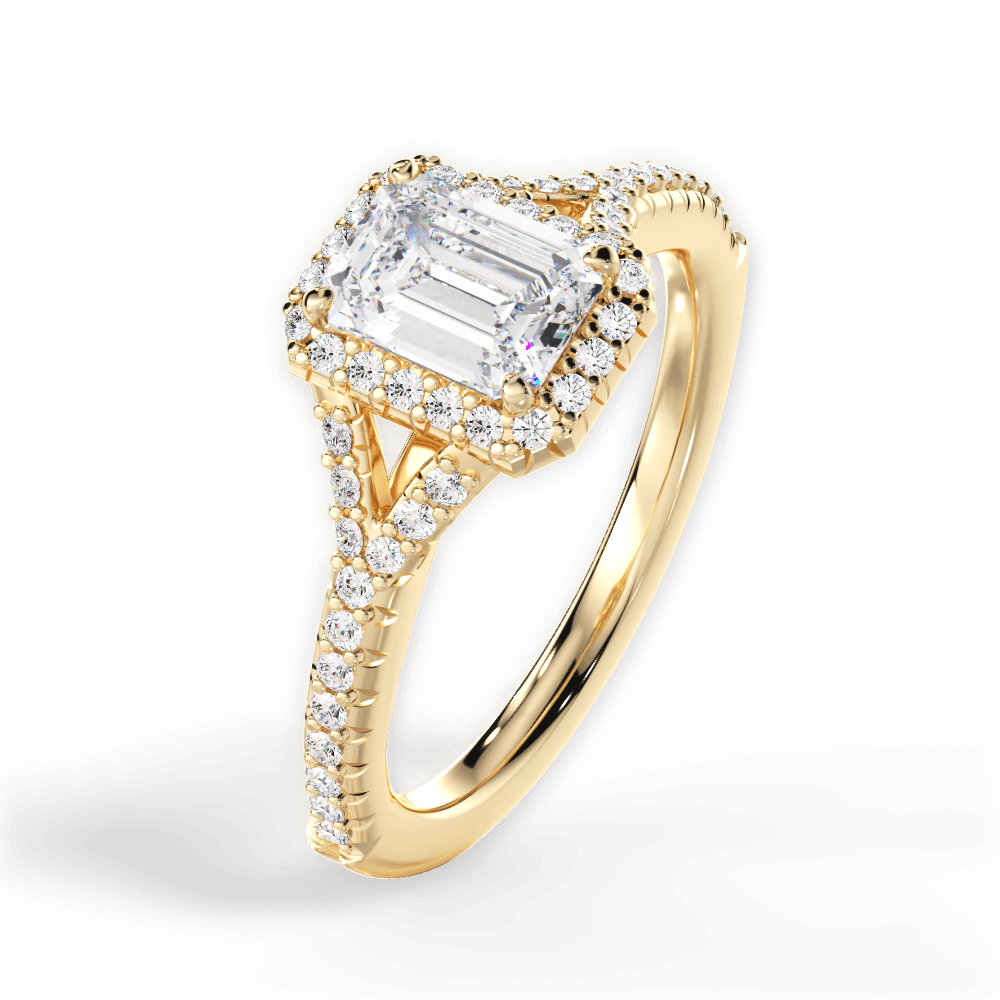 Judy Emerald Cut Lab Grown Diamond 18Kt Yellow Gold Engagement Ring - View 4