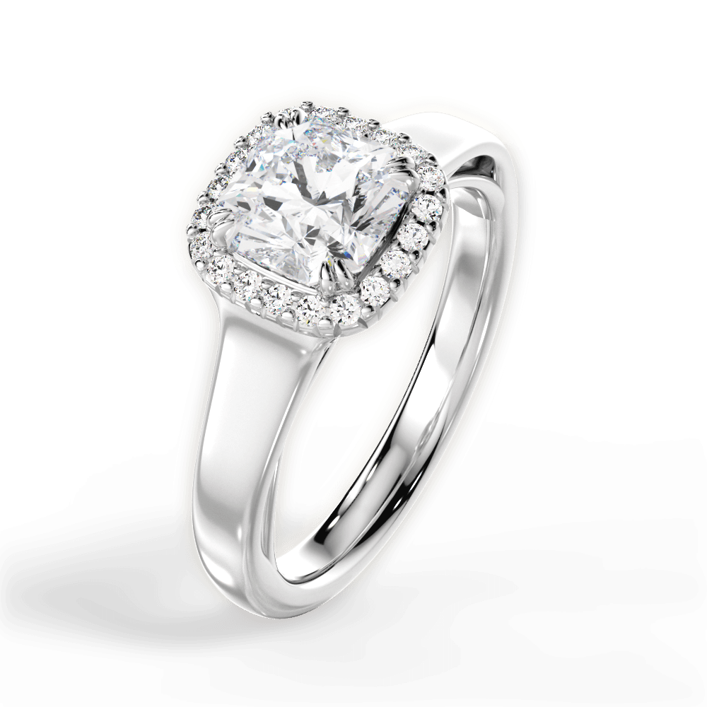 Jasmin Asscher Cut Lab Grown Diamond 18Kt White Gold Engagement Ring - View 2