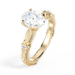 Claire Oval Cut Lab Grown Diamond 18Kt Yellow Gold Engagement Ring - View 4