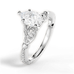 Geraldine Pear Cut Lab Grown Diamond Platinum Engagement Ring - View 4