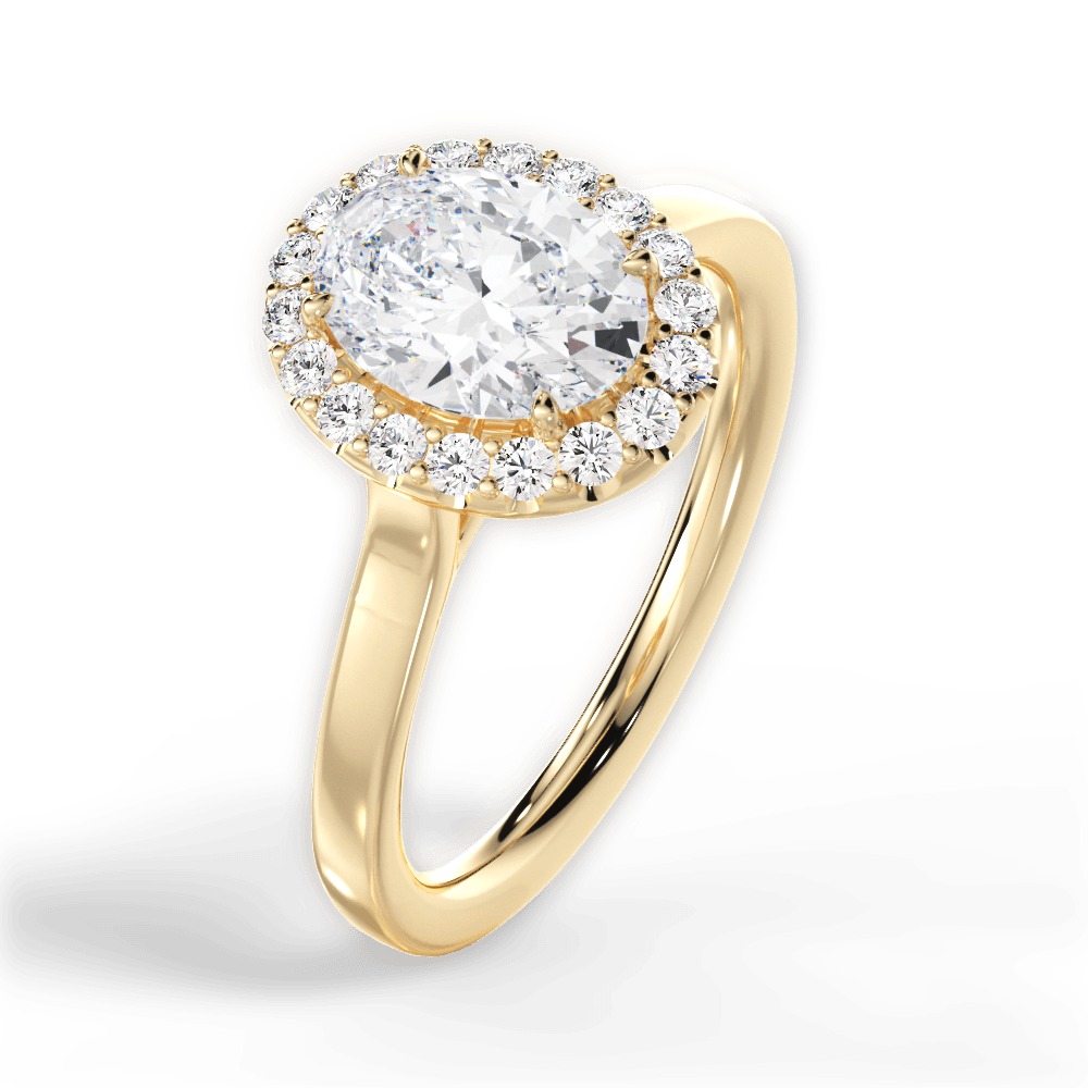 Fiona Oval Cut Lab Grown Diamond 18Kt Yellow Gold Engagement Ring - View 4