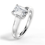 Carol Emerald Cut Lab Grown Diamond 18Kt White Gold Engagement Ring - View 3