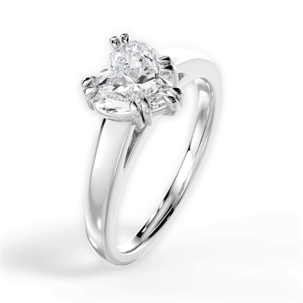 Anna Heart Cut Lab Grown Diamond Platinum Engagement Ring - View 4