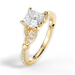 Geraldine Princess Cut Lab Grown Diamond 18Kt Yellow Gold Engagement Ring - View 2