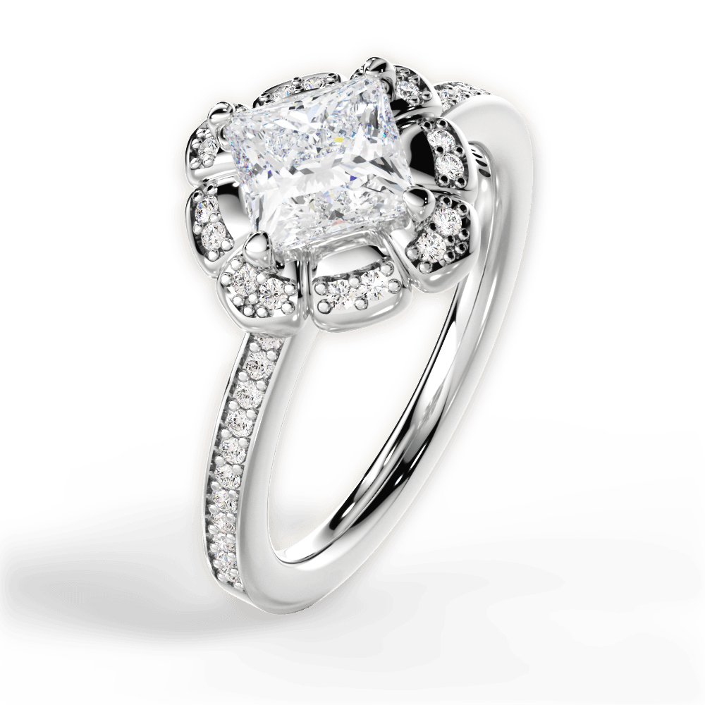Hayley Princess Cut Lab Grown Diamond Platinum Engagement Ring - View 3