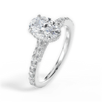 Laura Oval Cut Lab Grown Diamond Platinum Engagement Ring - View 3