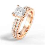 Kayla Princess Cut Lab Grown Diamond 18Kt Rose Gold Engagement Ring - View 3