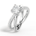Jennifer Asscher Cut Lab Grown Diamond 18Kt White Gold Engagement Ring - View 3