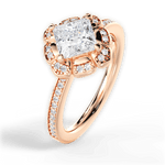 Hayley Princess Cut Lab Grown Diamond 18Kt Rose Gold Engagement Ring - View 2