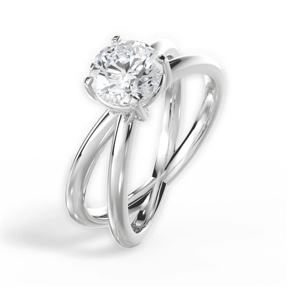 Ada Round Cut Lab Grown Diamond Platinum Engagement Ring - View 2