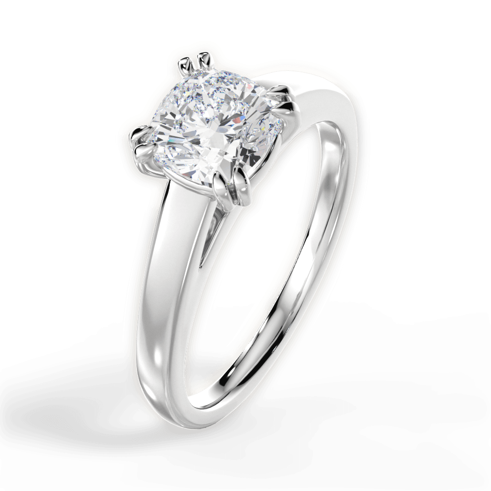 Anna Cushion Cut Lab Grown Diamond Platinum Engagement Ring - View 4