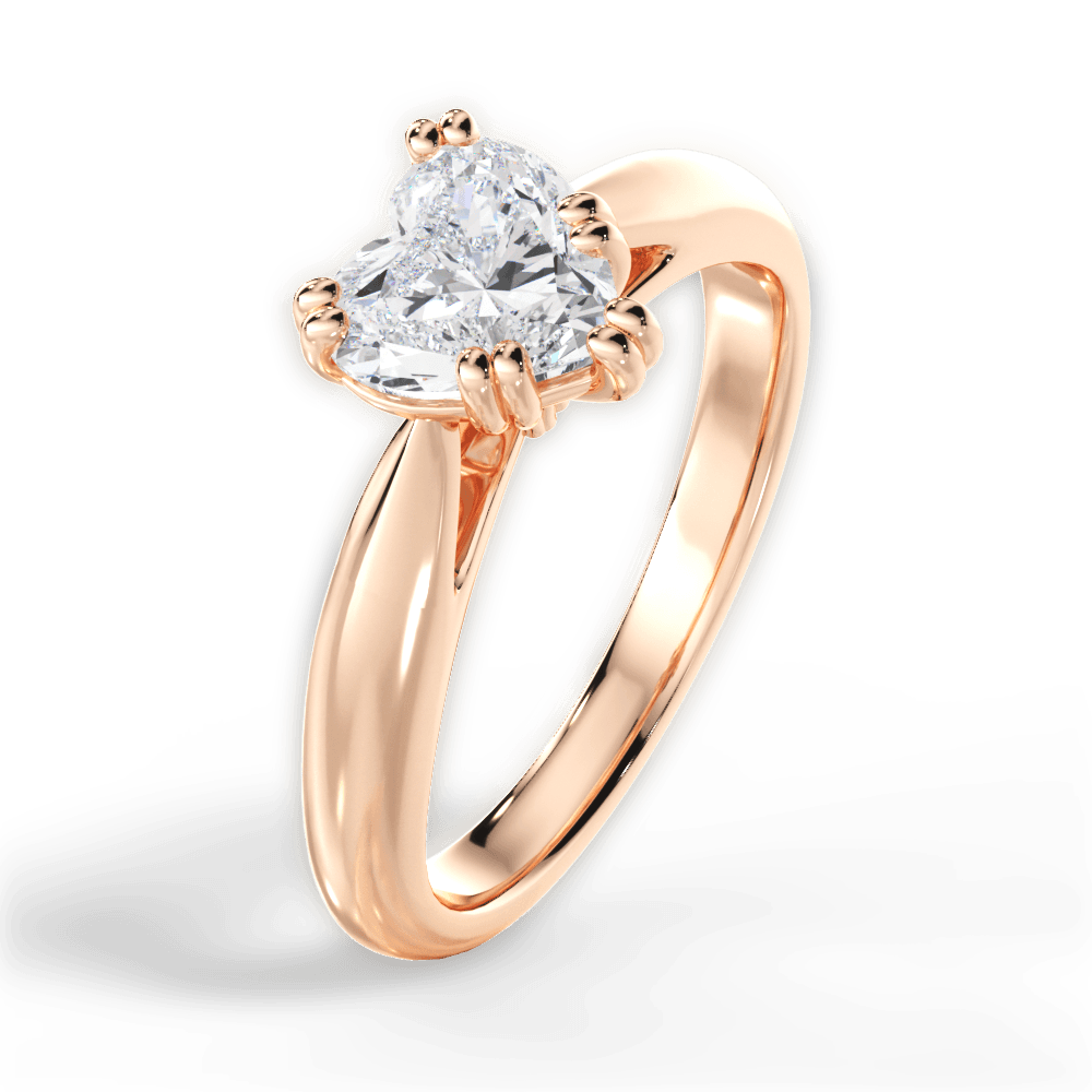 Gillian Heart Cut Lab Grown Diamond 18Kt Rose Gold Engagement Ring - View 2