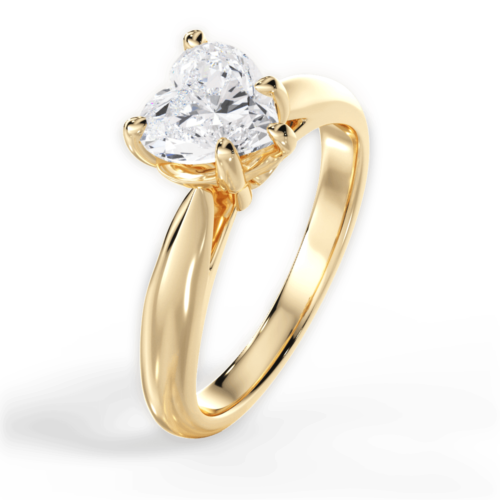 Dolores Heart Cut Lab Grown Diamond 18Kt Yellow Gold Engagement Ring - View 4