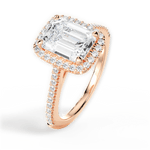 Jeanne Emerald Cut Lab Grown Diamond 18Kt Rose Gold Engagement Ring - View 4