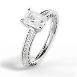 Donna Radiant Cut Lab Grown Diamond 18Kt White Gold Engagement Ring - View 3