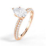 Gail Pear Cut Lab Grown Diamond 18Kt Rose Gold Engagement Ring - View 4