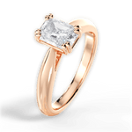 Gillian Radiant Cut Lab Grown Diamond 18Kt Rose Gold Engagement Ring - View 2