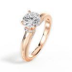 Florence Round Cut Lab Grown Diamond 18Kt Rose Gold Engagement Ring - View 3