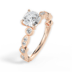 Edith Cushion Cut Lab Grown Diamond 18Kt Rose Gold Engagement Ring - View 3