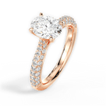Kira Oval Cut Lab Grown Diamond 18Kt Rose Gold Engagement Ring - View 3