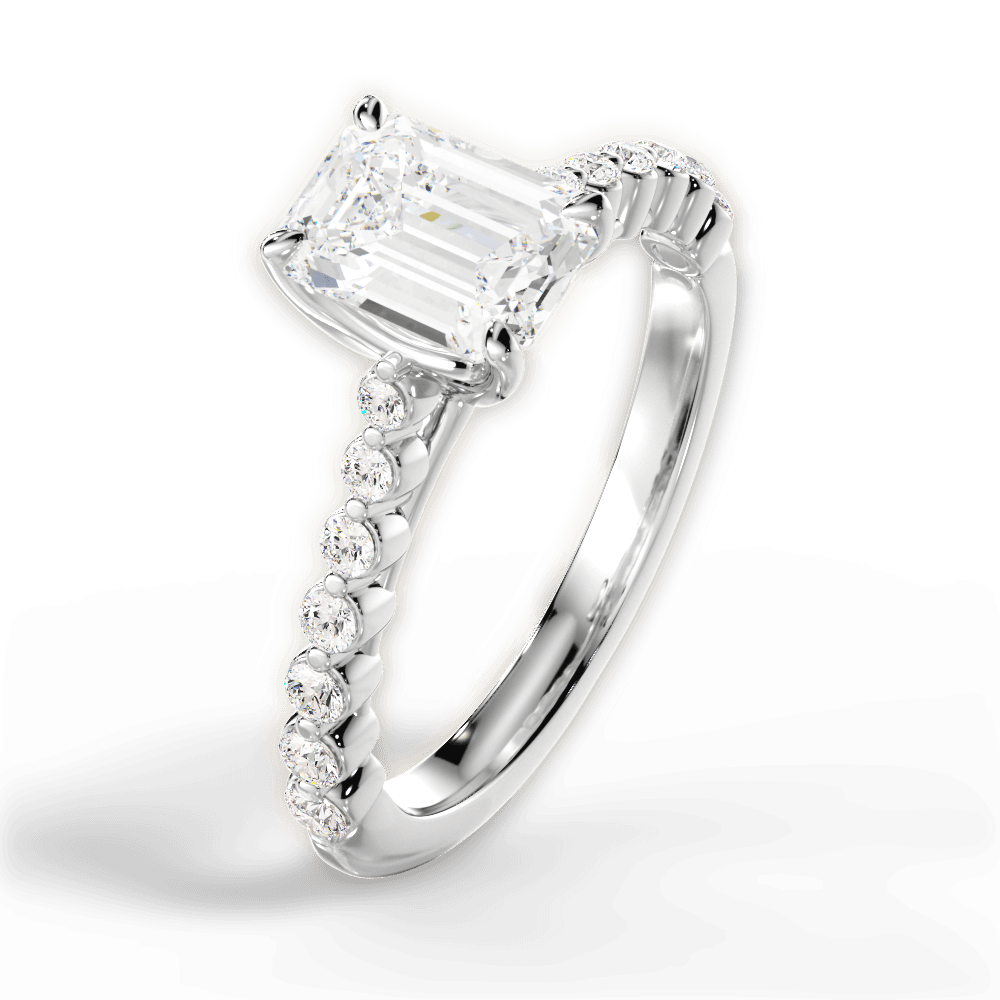 Dana Emerald Cut Lab Grown Diamond 14Kt White Gold Engagement Ring - View 4