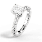 Dana Emerald Cut Lab Grown Diamond 18Kt White Gold Engagement Ring - View 4