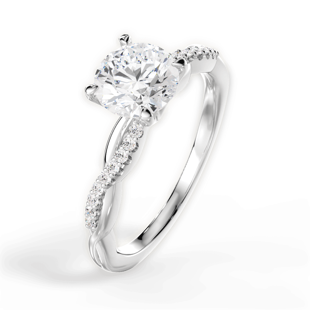 Charlotte Round Cut Lab Grown Diamond 18Kt White Gold Engagement Ring - View 4
