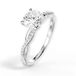 Charlotte Round Cut Lab Grown Diamond 18Kt White Gold Engagement Ring - View 4