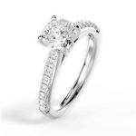 Elizabeth Cushion Cut Lab Grown Diamond 18Kt White Gold Engagement Ring - View 3