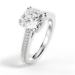 Denise Cushion Cut Lab Grown Diamond 18Kt White Gold Engagement Ring - View 3