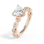 Edith Heart Cut Lab Grown Diamond 18Kt Rose Gold Engagement Ring - View 3