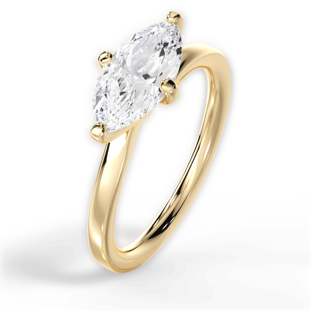 Ashley Marquise Cut Lab Grown Diamond 18Kt Yellow Gold Engagement Ring - View 2